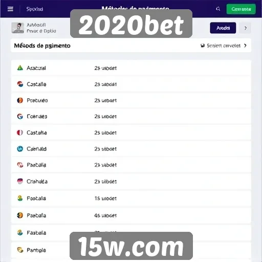 Métodos de pagamento disponíveis na plataforma 2020bet